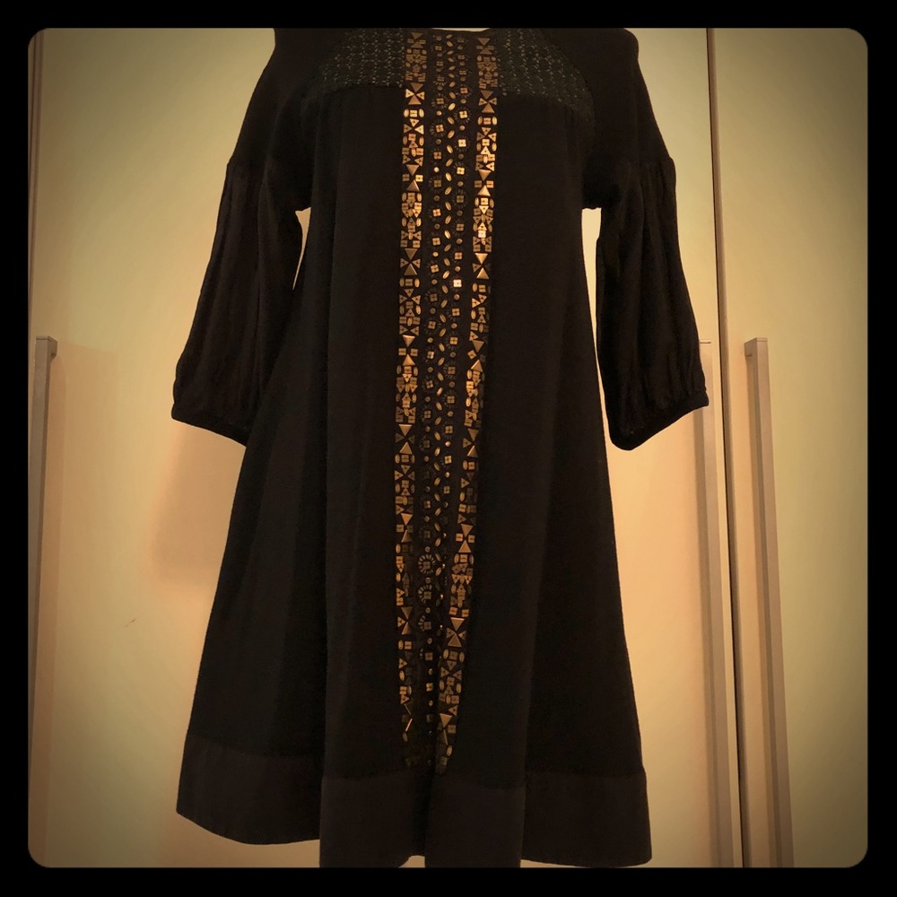BCBG runway black and gold wool mini